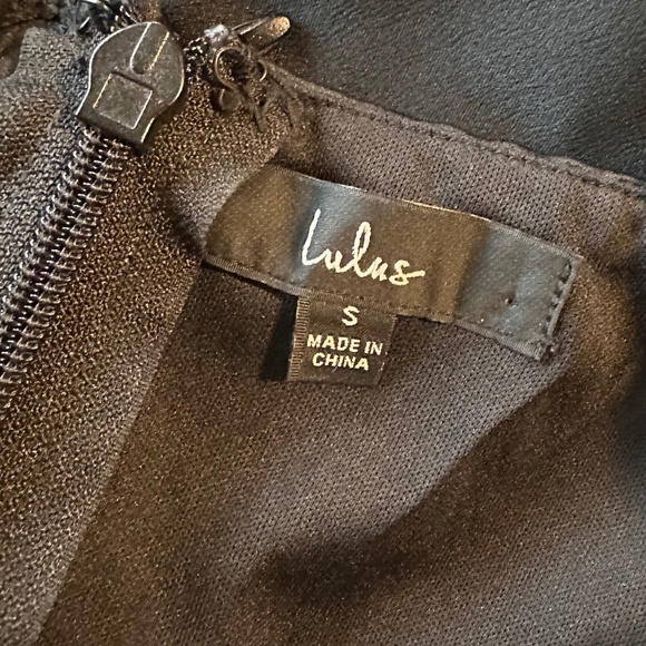 Lulus Skater Dress. Black satin. Size Small - Picture 3 of 8